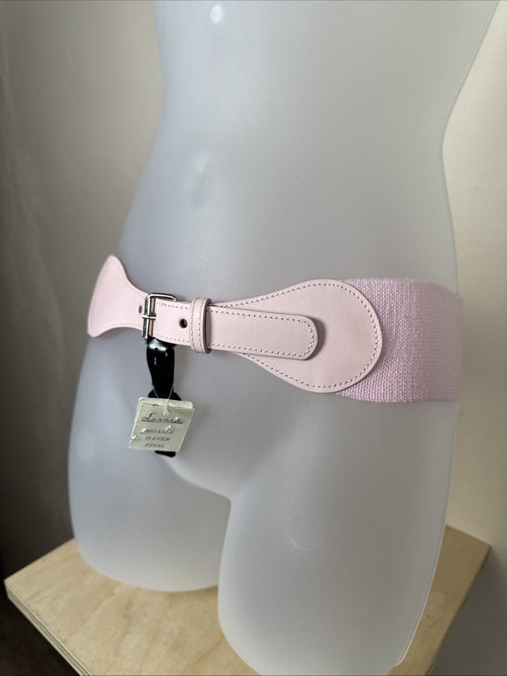 Womens VTG Belt Pink Stretch Wide 80s Deadstock Funky Artsy